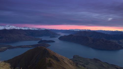 Aerial view of New Zealand mountains HD Wallpaper