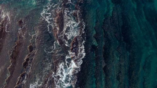 Aerial view of waves HD Wallpaper