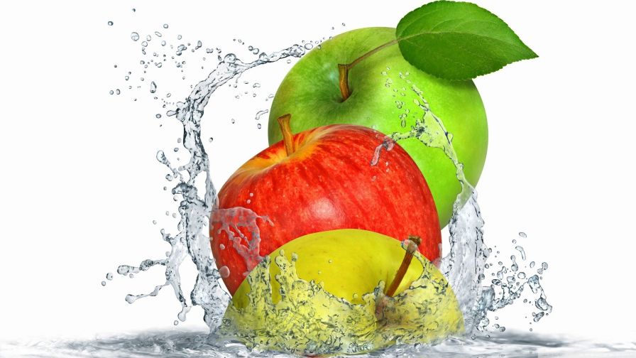 Apples Splashing Water Free Hd Wallpaper for Desktop and Mobiles