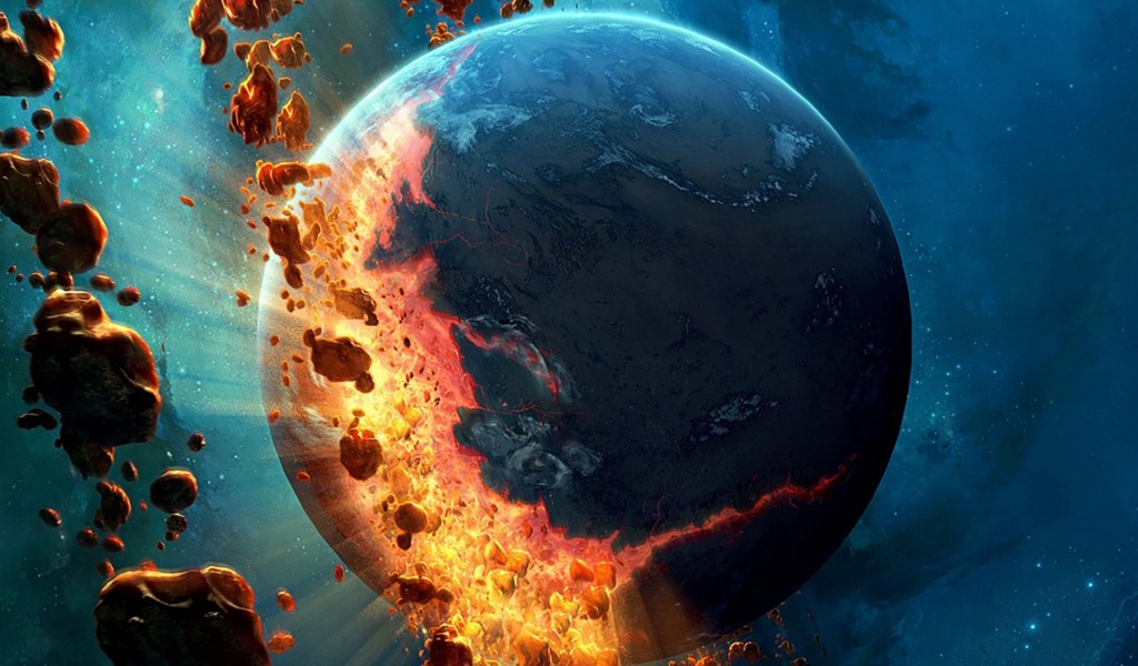 Asteroids falling on earth HD Wallpaper