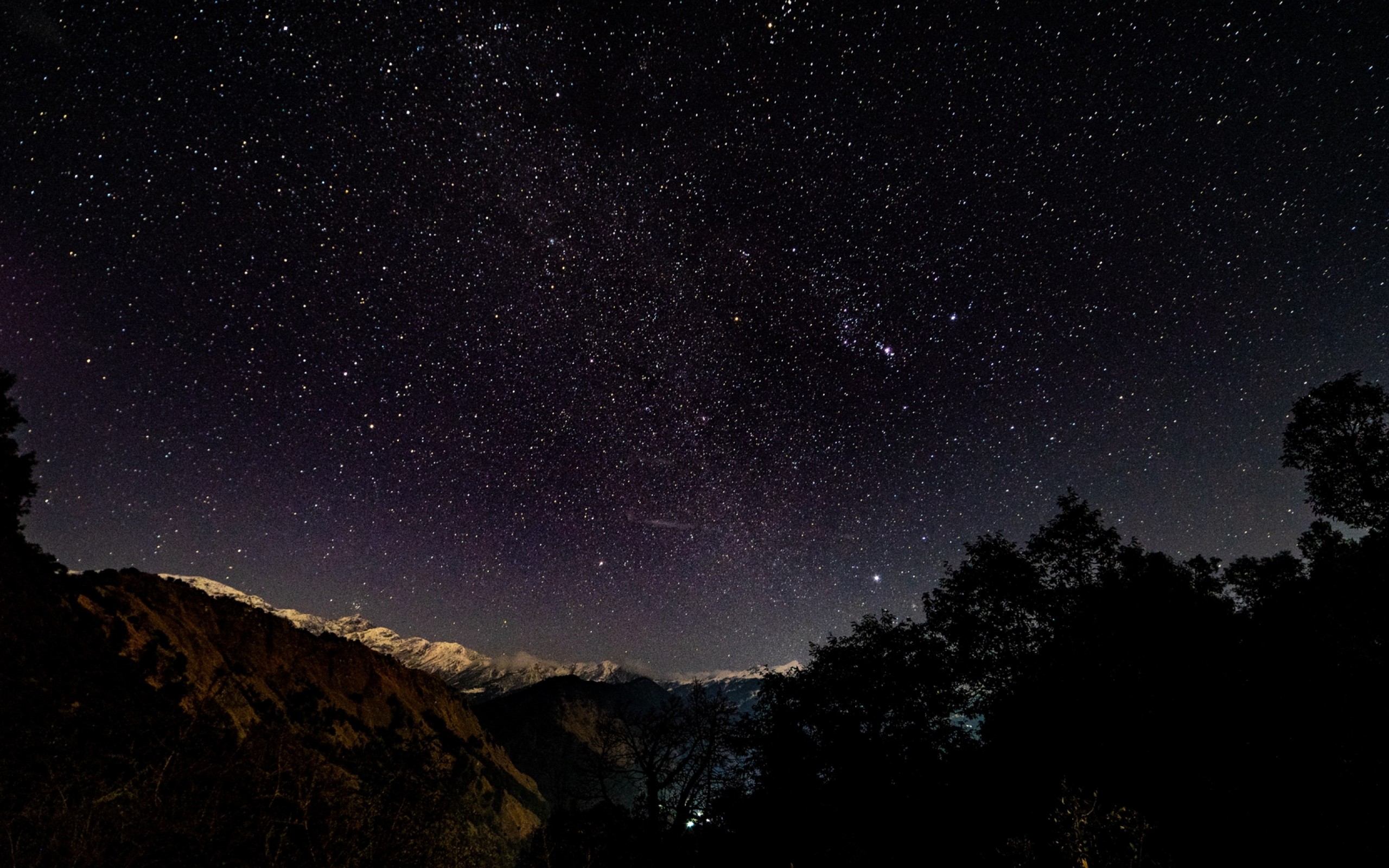 Beautiful starry night HD Wallpaper