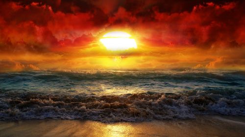 Beautiful Sunrise Beach HD Wallpaper