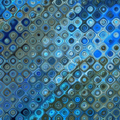 Blue cubic motif HD Wallpaper