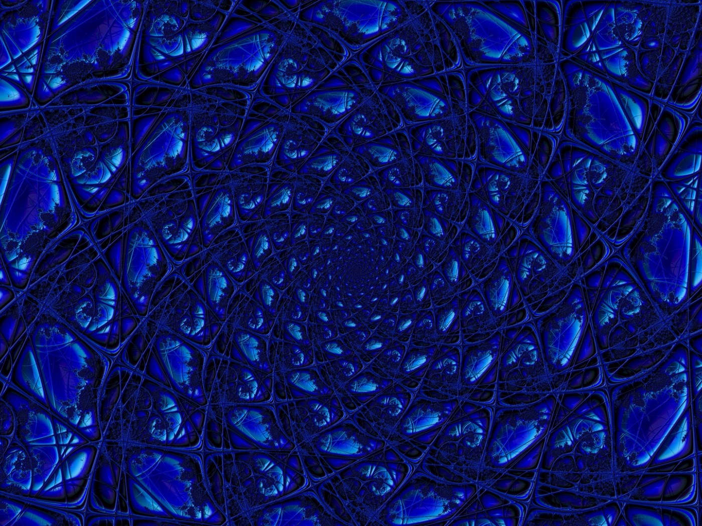 Blue fractal rotation HD Wallpaper