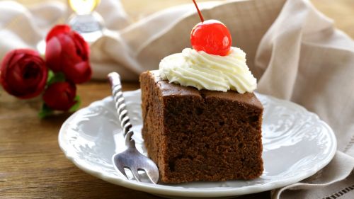 Cake with spoon  HD wallpaper