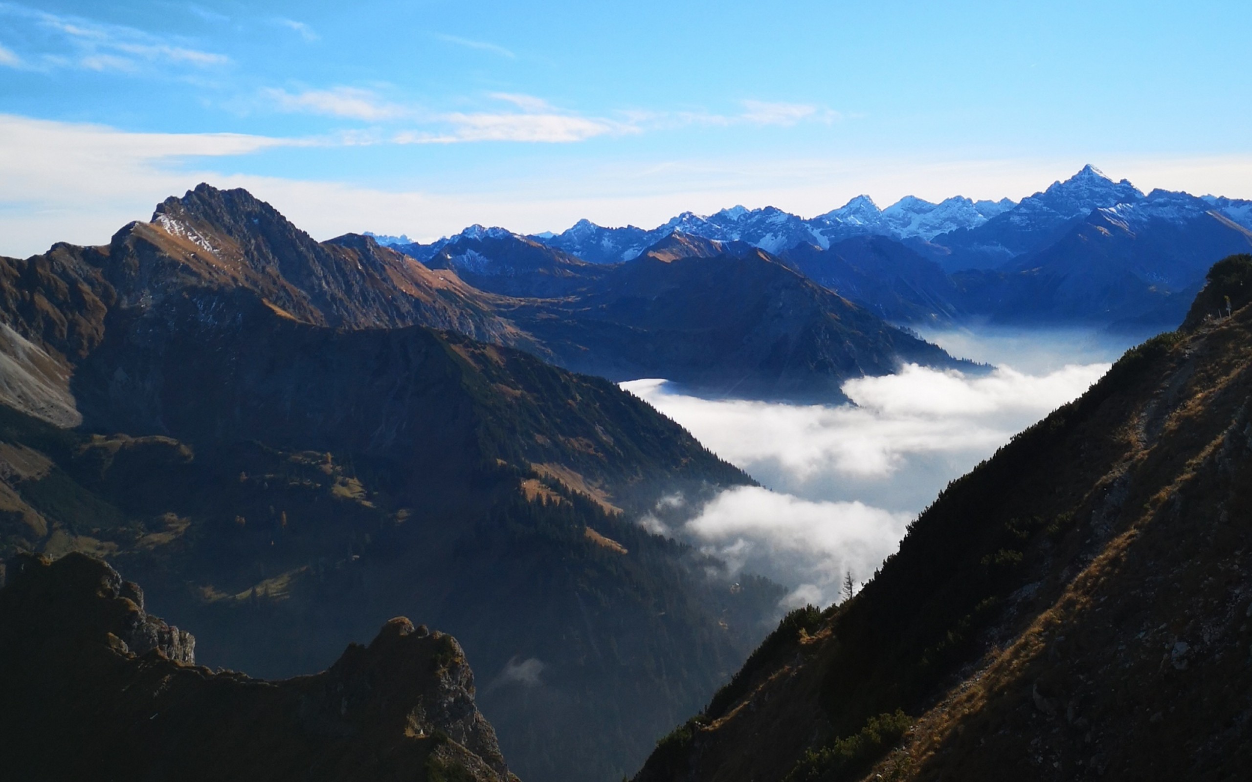 Clouds over the Alps HD Wallpaper