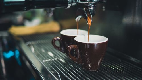 Coffee machine preparing coffee HD Wallpaper