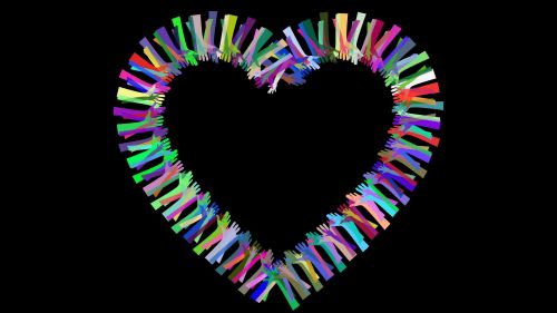 Colorful heart shaped hands HD Wallpaper