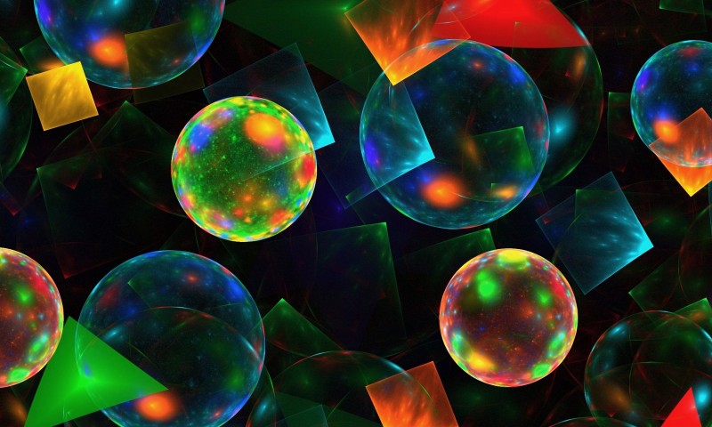 Colorful triangles and circles HD Wallpaper