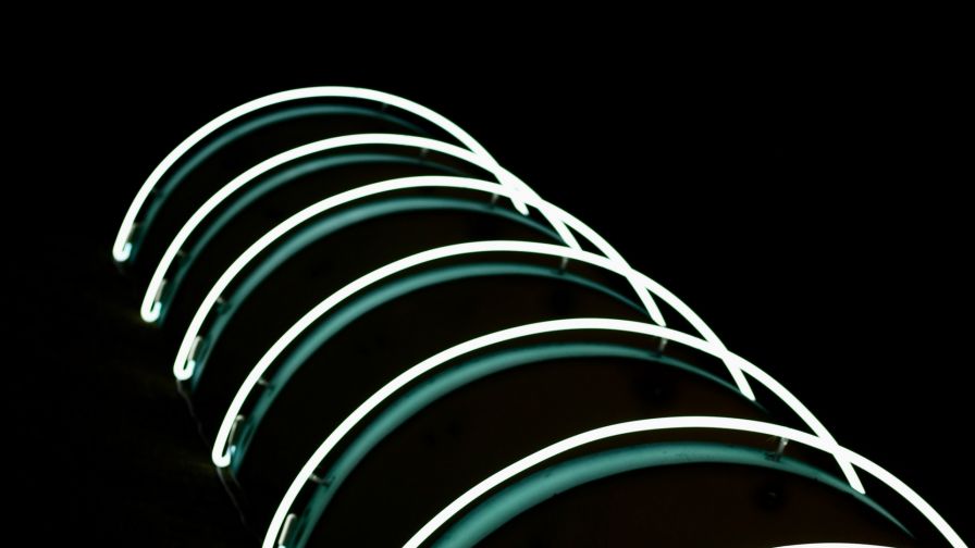 Dark curved neon lines HD Wallpaper