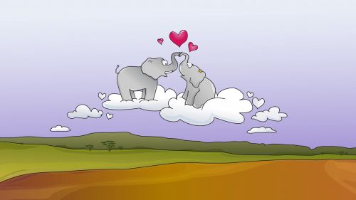 Elephants couple HD Wallpaper