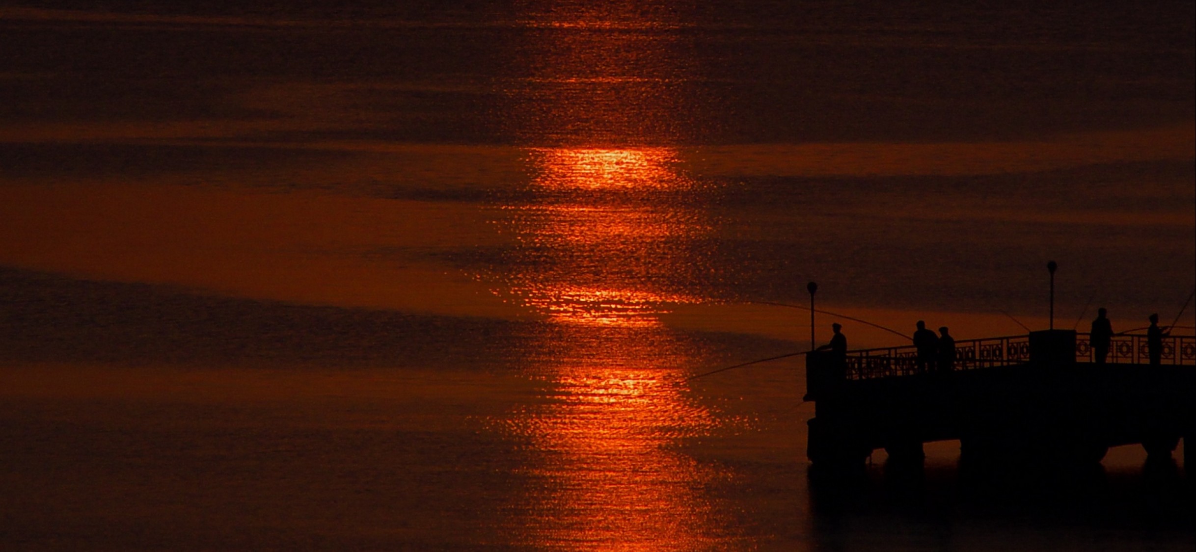 Fishermen at the sunrise HD Wallpaper