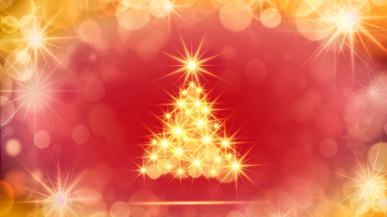 Glare of Christmas tree HD Wallpaper