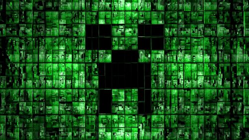 Green Minecraft backround HD Wallpaper