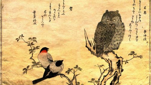 Hokusai Bird And Flowers HD Wallpaper