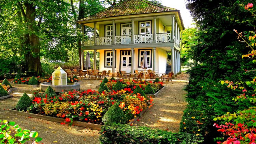 House with garden HD Wallpaper