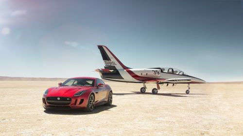 Jaguar F Type vs Plane  HD Wallpaper
