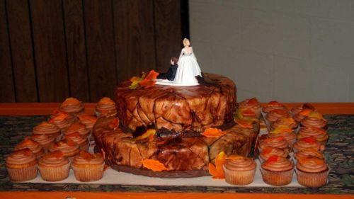 Orange Camo Cake Fall Wedding HD Wallpaper