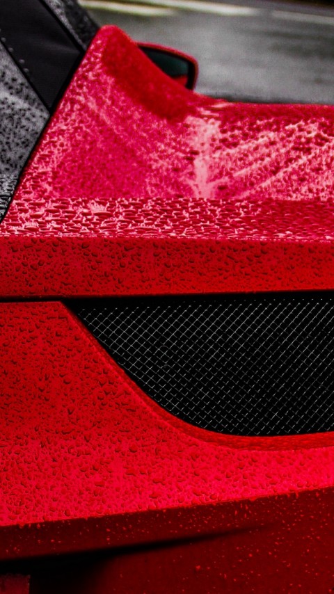 Red Ferrari rear view HD Wallpaper