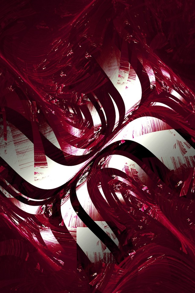 Red fractal lines HD Wallpaper