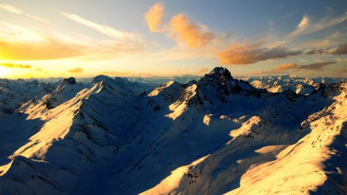 Swiss Alps drone image HD Wallpaper