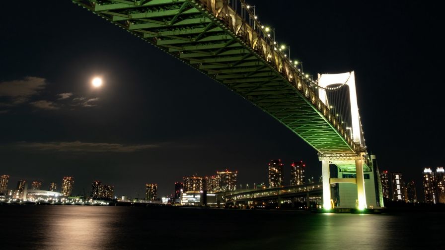 Tokyo bridge at night HD Wallpaper
