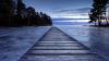 Wooden pier in a cove at dusk HD Wallpaper