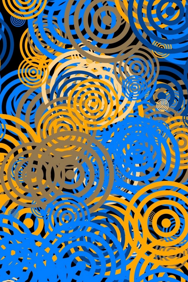 Yellow and blue circle patterns HD Wallpaper