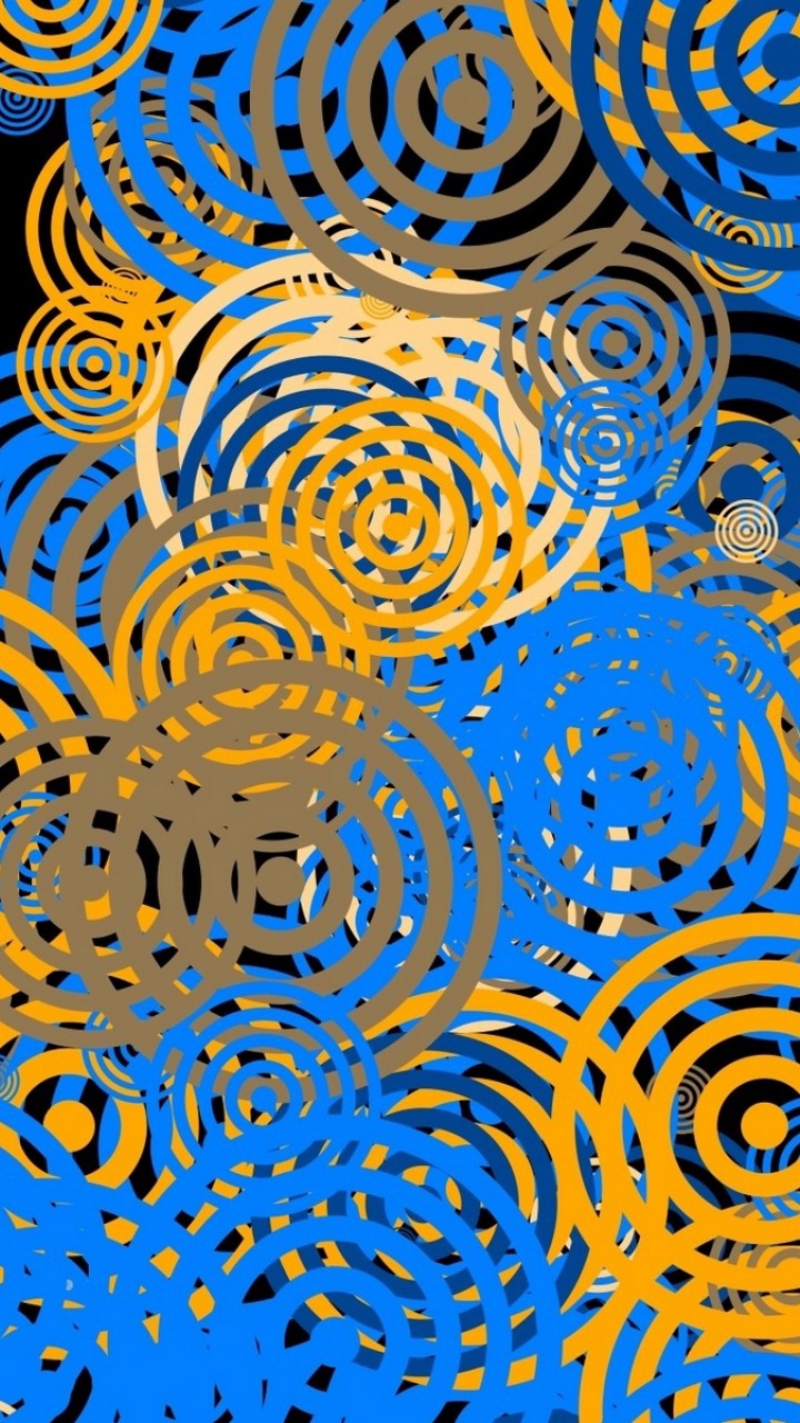 Yellow and blue circle patterns HD Wallpaper