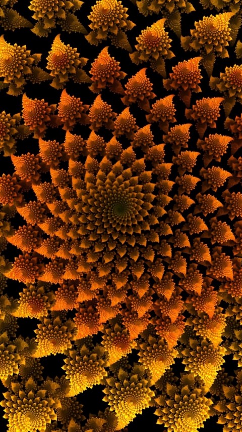 Yellow fractal patterns HD Wallpaper
