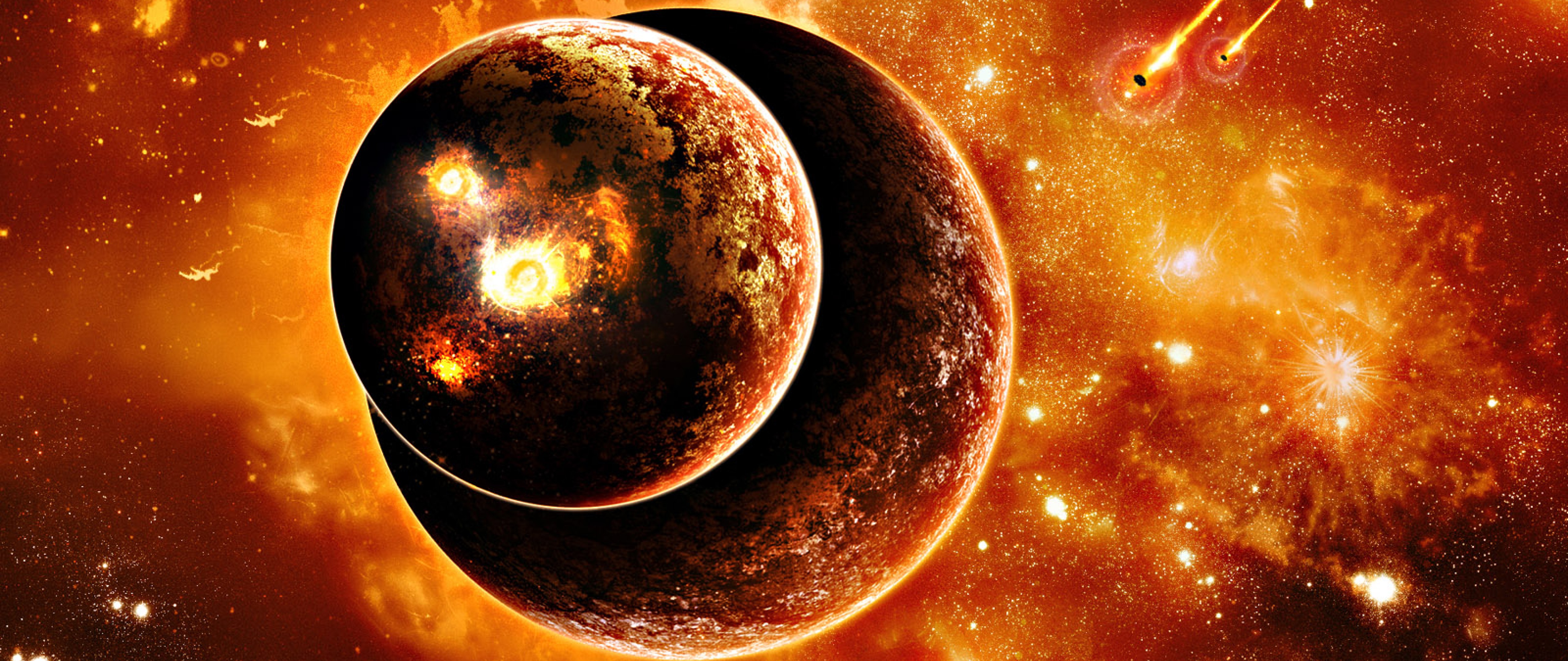Download Burning Planets Live Wallpaper for Desktop and Mobiles 4K Ultra HD  Wide TV - HD Wallpaper 