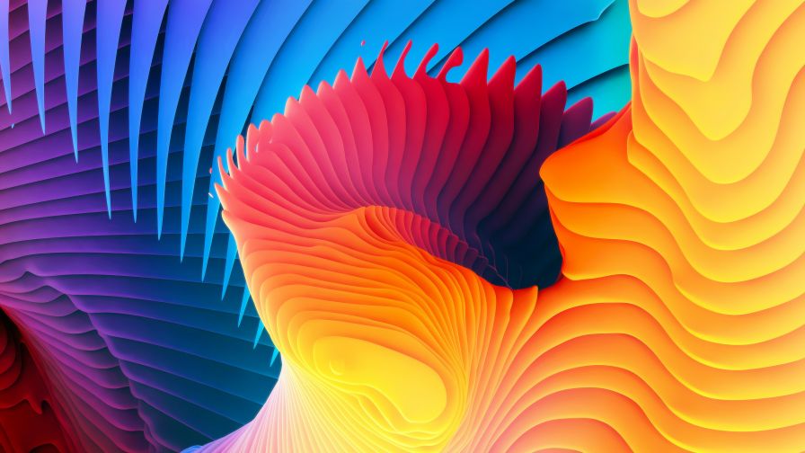 3D Fluid Spiral Waves Wallpaper for Desktop & Mobile