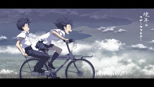 Anime boys riding a bicycle HD Wallpaper