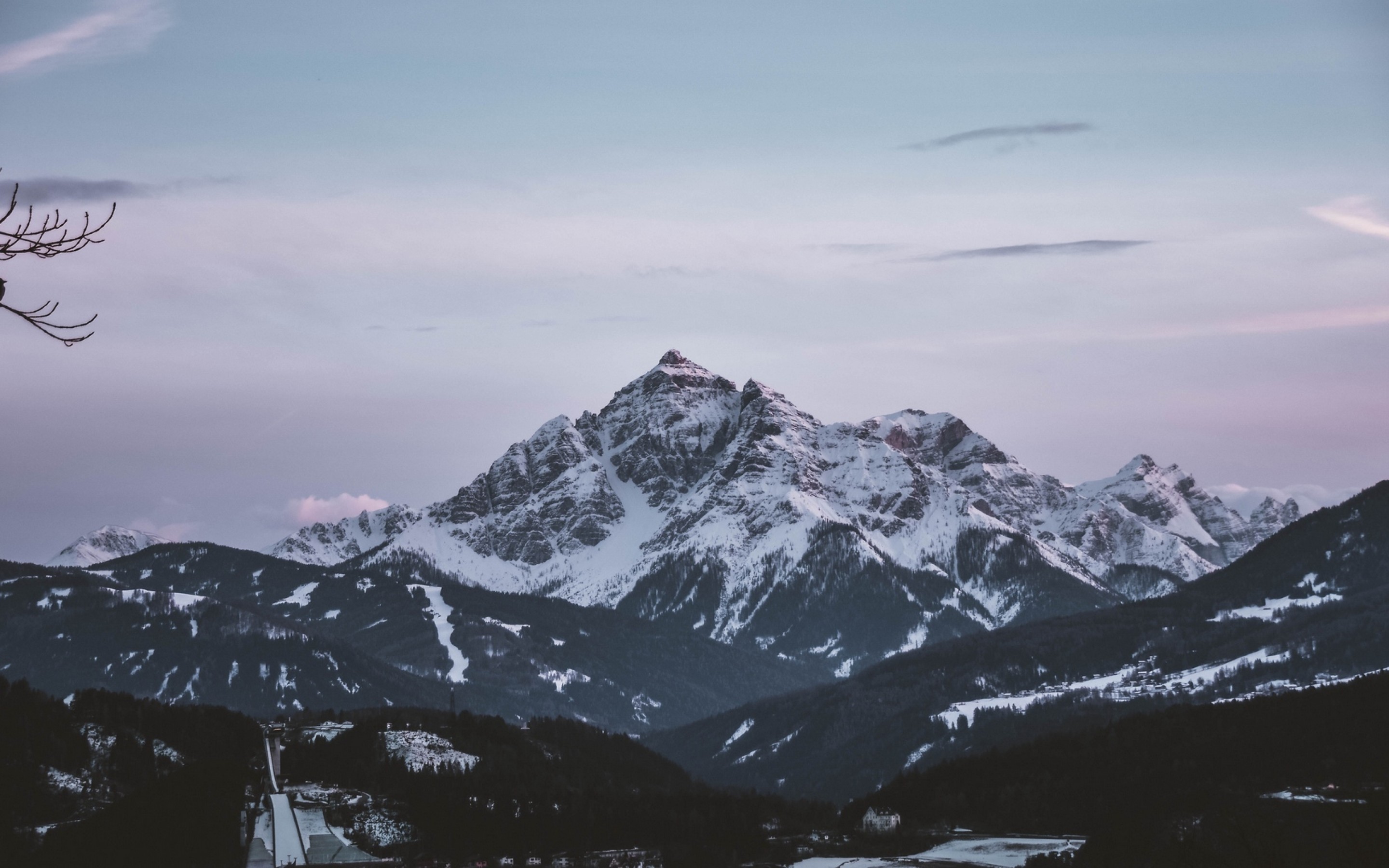 Arial View Of Snowy Mountain Peak Hd Wallpaper 15 Retina Macbook Pro