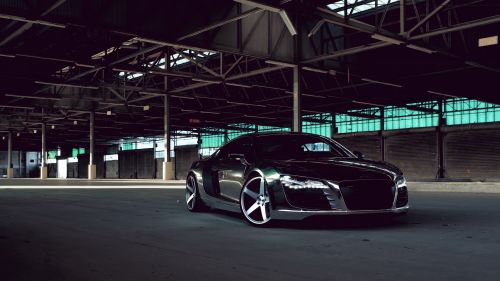 Audi R8 Black side view HD Wallpaper