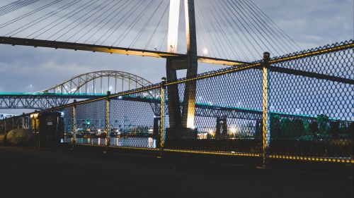 Beautiful bridge at night HD Wallpaper