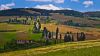 Beautiful italian farms on a hill HD Wallpaper