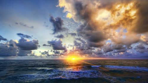 Beautiful Ocean Sunrise HD Wallpaper