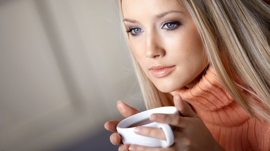 Beauty for coffee HD Wallpaper