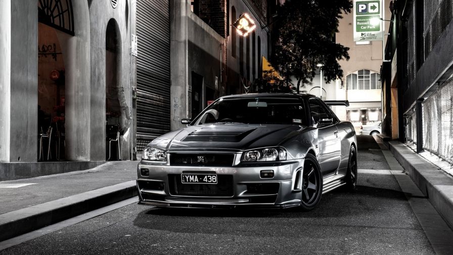 Black Nissan Skyline HD Wallpaper