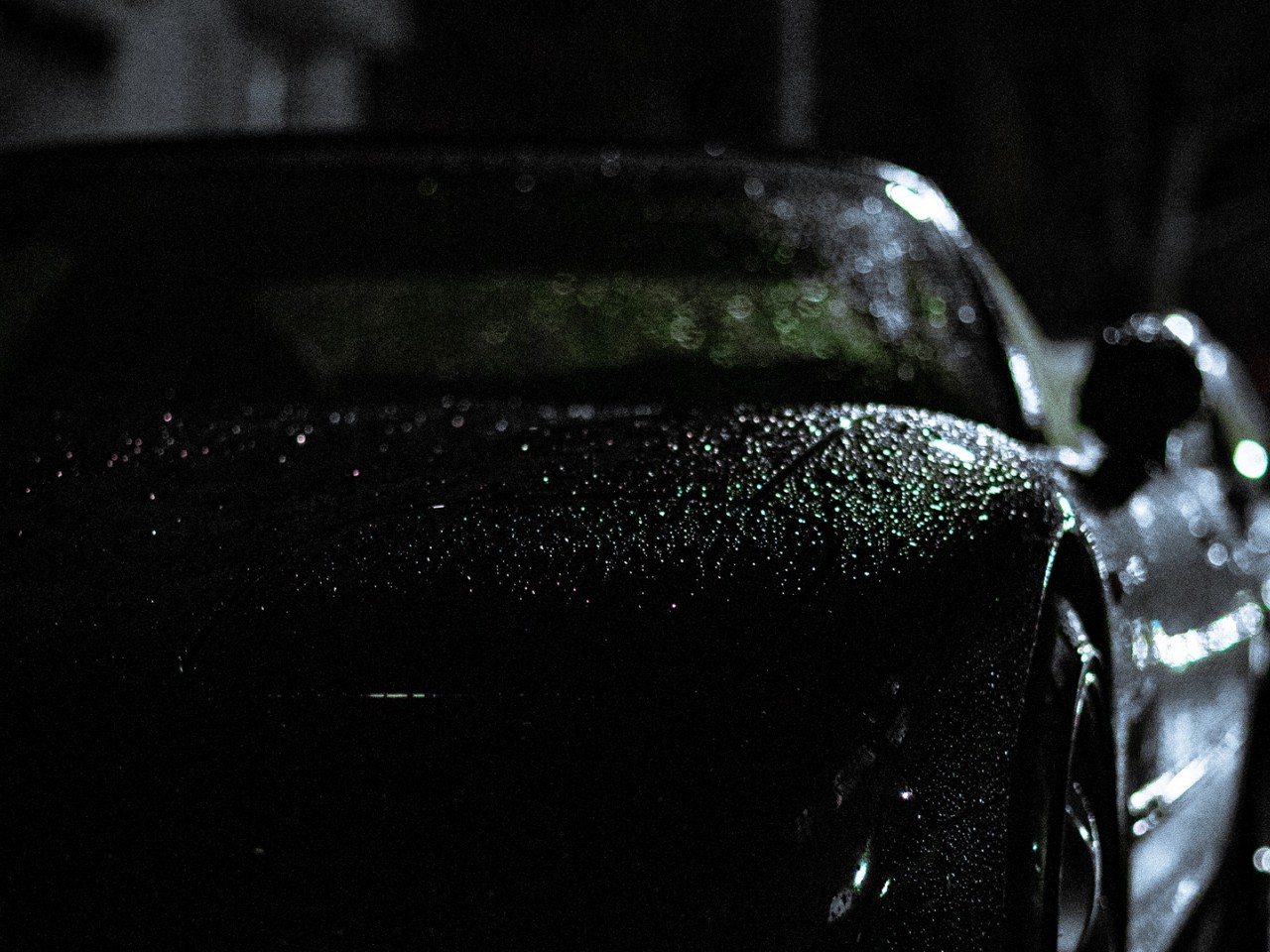 Black sport car headlight HD Wallpaper