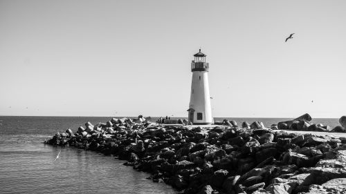 Black and White Lighthouse Wallpaper for Desktop and Mobiles