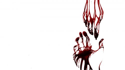 Bloody hand drawing HD Wallpaper