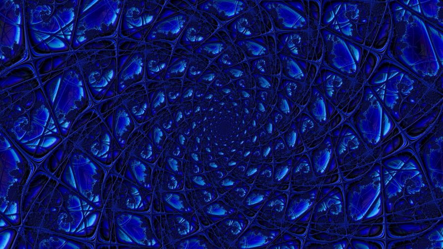 Blue fractal rotation HD Wallpaper