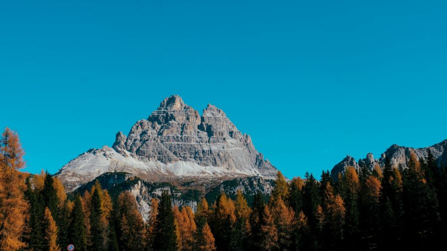 Blue sky over the mountains HD Wallpaper