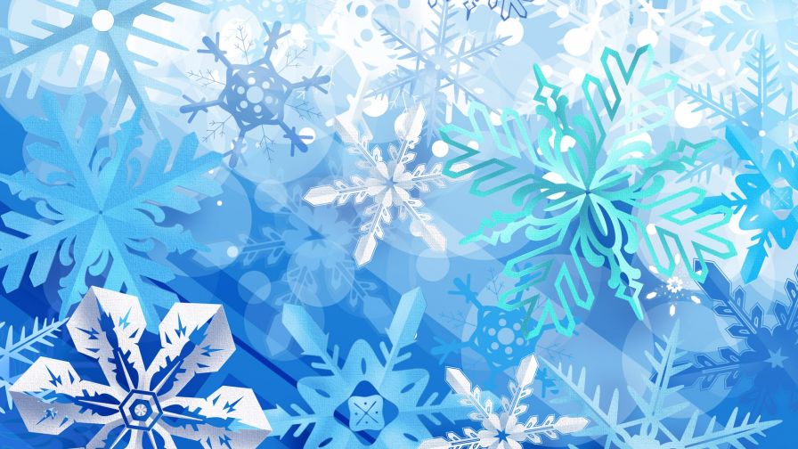 Blue Snowflake  HD Wallpaper