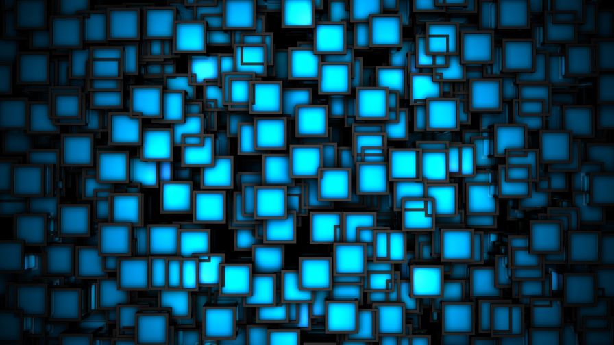 Blue Square Pattern Hd Wallpaper for Deskstop and Mobiles