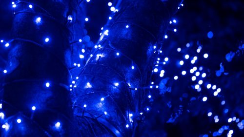 Blue Xmas lights HD Wallpaper