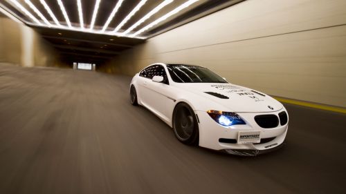 Bmw M6 tunnel tuning white HD Wallpaper