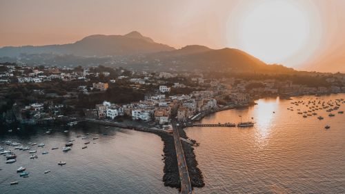 Bridge aerial view under the sunset HD Wallpaper